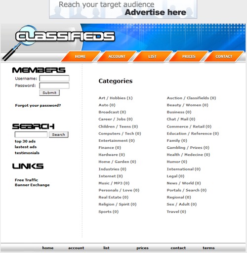 Product picture Php Classified Ads Scripts With Master Resale Rights